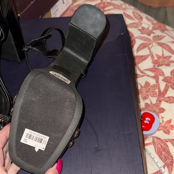 Steve Madden Black and silver Heeled Sandals - Picture 5 of 7